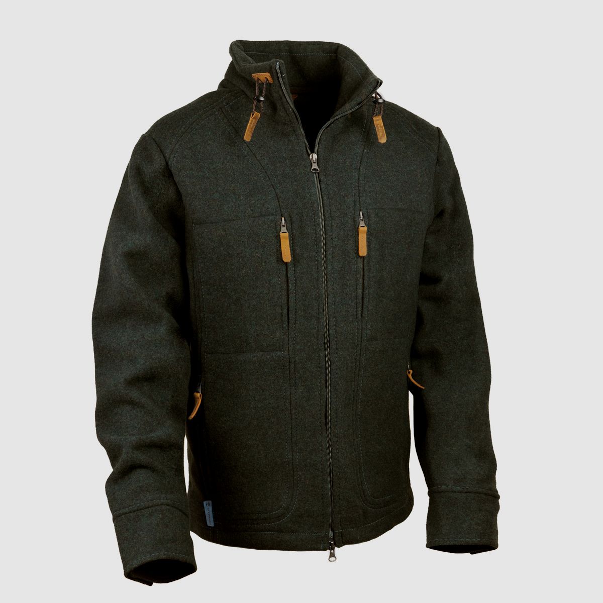 Veste en loden douce "Kragenhuber", noire