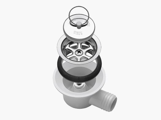 Kątowy element odpływowy, odpływ ø 20 mm