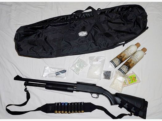 Äußerst selten: Umarex (Marushin) M500 (Mossberg 500) Pumpgun Shotgun Schrotflinte  Airsoft CO2 8mm Replica