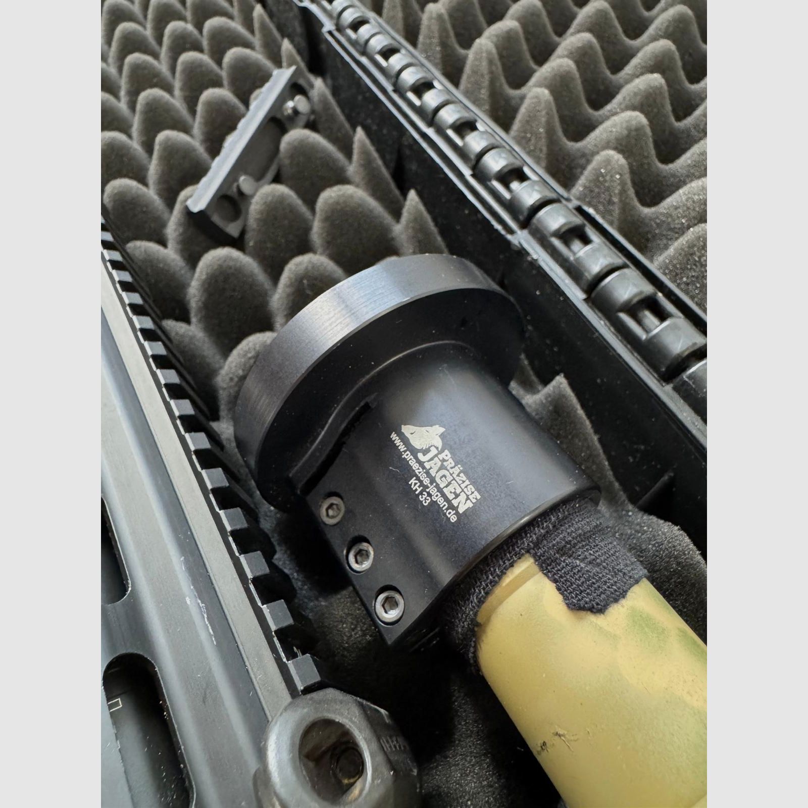 HK MR 223 - 11 inches including B& T Rotex silencer & FALKE LPVO 1-8 x 24 / Precision Hunting adapter - Night vision attachment device