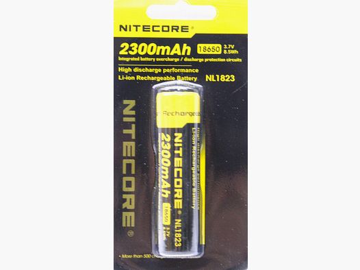 1 x NITECORE AKKU Li-Ion INR 18650 2300mAh 3,7V 8,5Wh NL1823 Nachtsichtgerät Lampe Laser Wärmebild