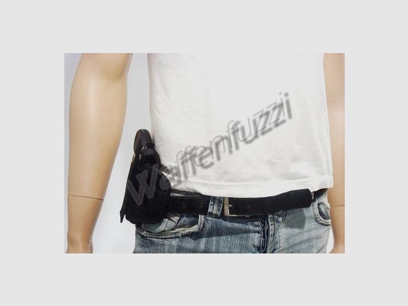 Belt holster for medium pistols for left and right-handed users