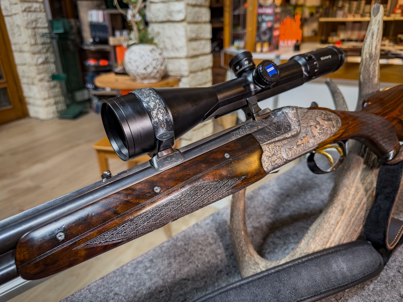 BBF 7X65R / 12/70 with 5.6×52 R insert barrel – from the possession of Gerhard Stauch (GDR) with interchangeable barrel