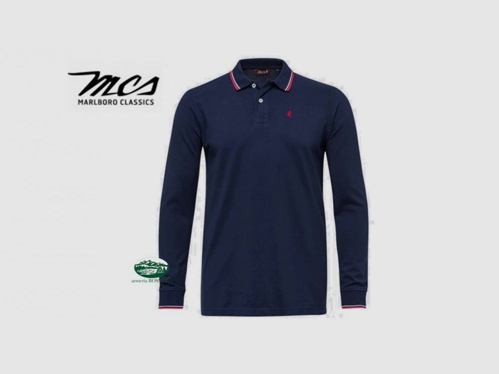 MCS Langarm-Polo blau 05002