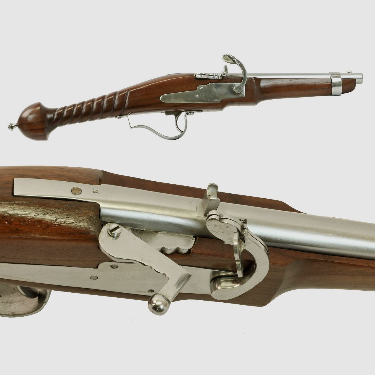 Vorderlader Luntenschlosspistole Matchlock Pistol Kaliber .63 bzw. 16 mm gedrehter Griff (P18)