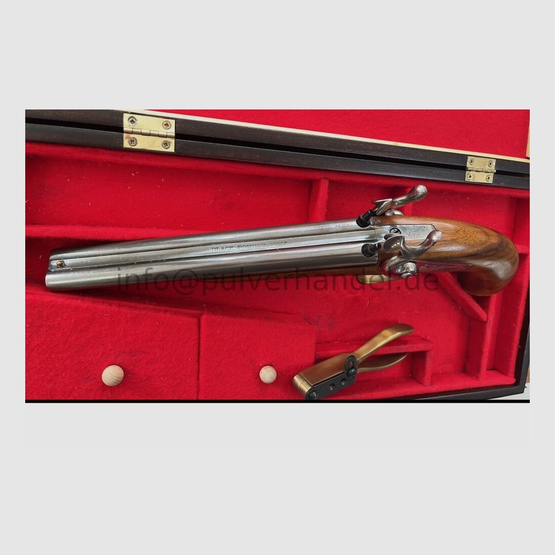 Corsair 2 läufige Perkussionspistole Pedersoli .36 ungeschossen in Schatull .36(BlackPowder)