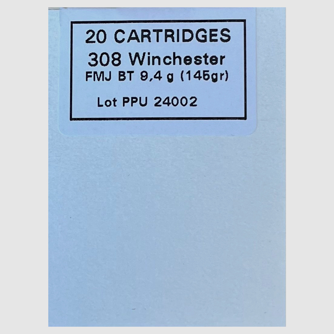 PPU .308Win FMJ BT 145grs
