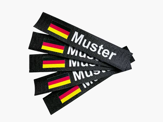 ASMC Namensbänder 5er Set mit Flagge Schwarz
