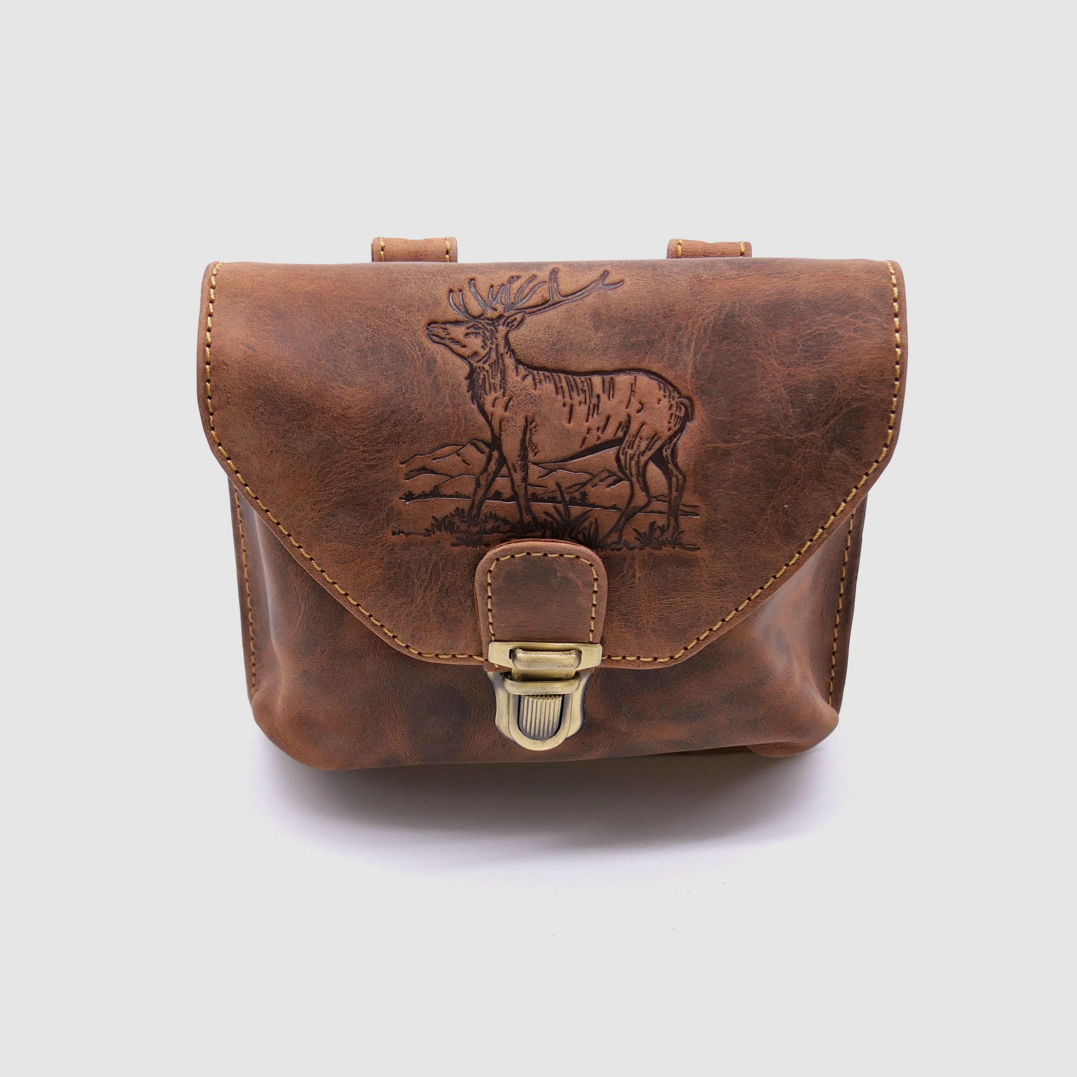 Greenburry Leder Gürteltasche Vintage Hirsch braun 1754V-STAG3-25