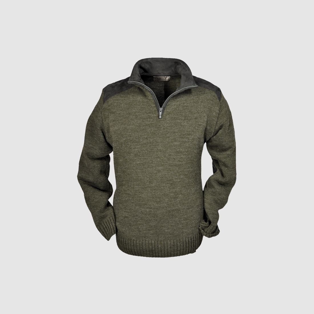 Troyer mit Stehkragen - und Velourbesätzen