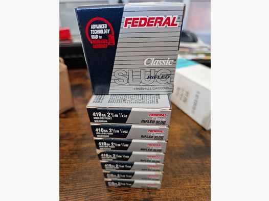 Patronen Federal 410 Ga Rifled Slug neu und OVP