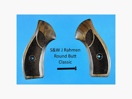 Nussbaum-Griffschalen für S&W J-Rahmen Round Butt (runder Rahmen), Weihrauch HW 37 u. 88, ErmaEGR 66