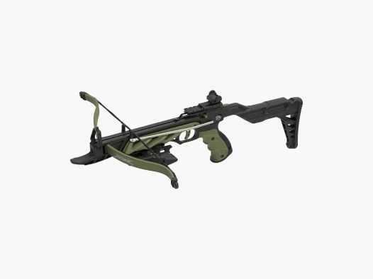 Pistolenarmbrust "ALLIGATOR II" , Farbe: Bicolor (Oliv / Schwarz), 80 lbs / 35kg