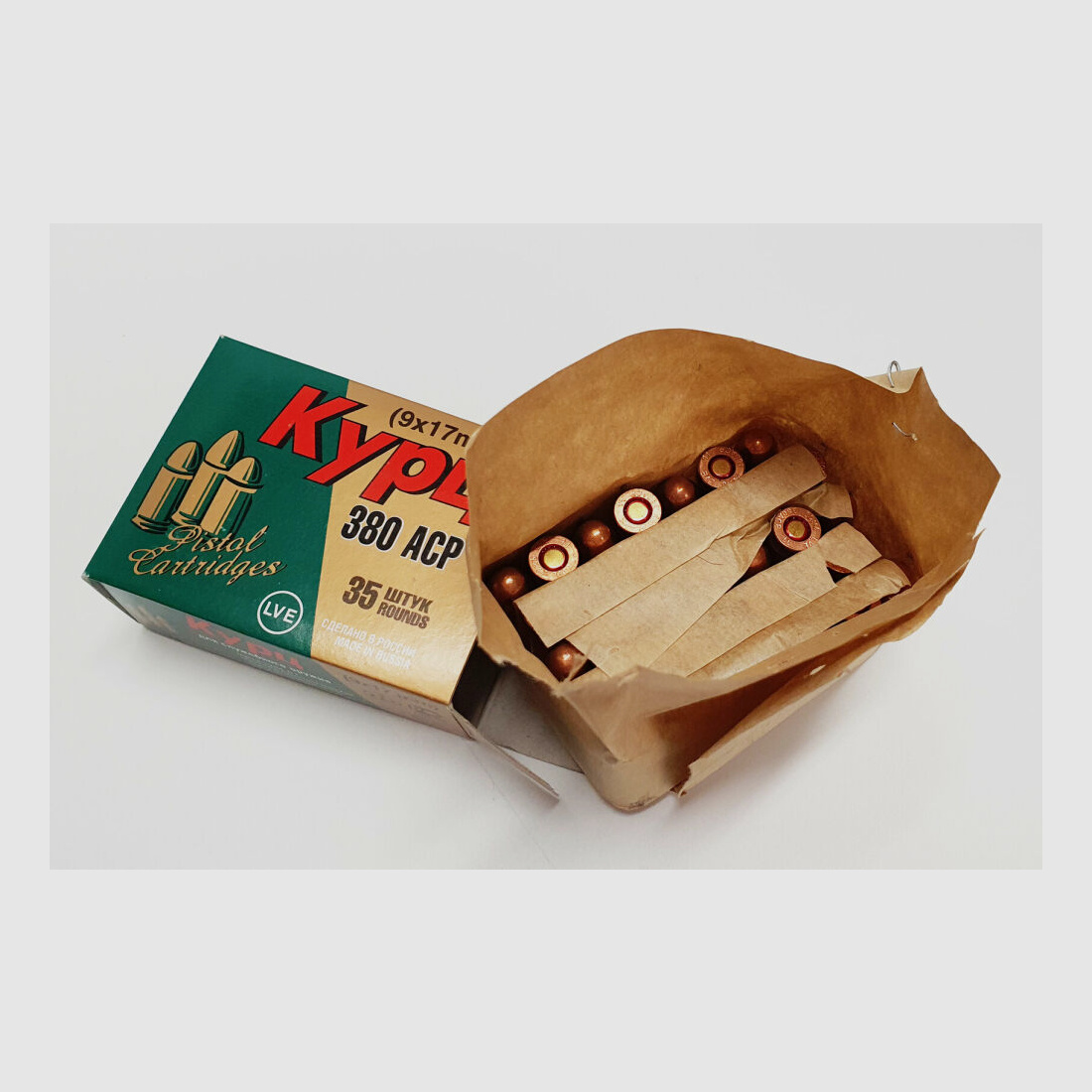 JSC "NOVOSIBIRSK CARTRIDGE PLANT" & LVE "LOW-VOLTAGE EQUIPMENT CO" Munizione JSC 380 BROWING COURT / 9mm corto FMJ 92gr non corrosivo 1.680 colpi in scatola di munizioni ARMY