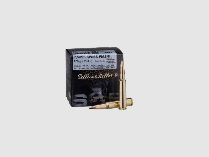 S&B 7.5×55 FMJ 174gr, Bild 2 von 2