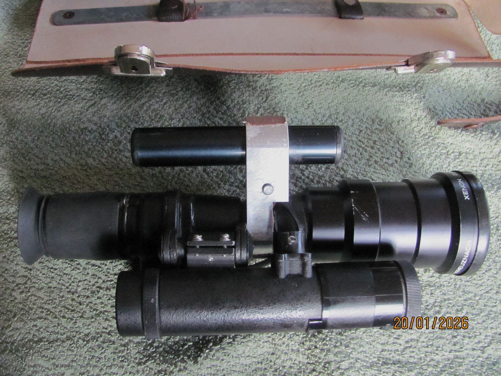 Nachtzicht ZF Schneider Kreuznach Xenon 2/120 met leren koffer - DEFECT voor onderdelen