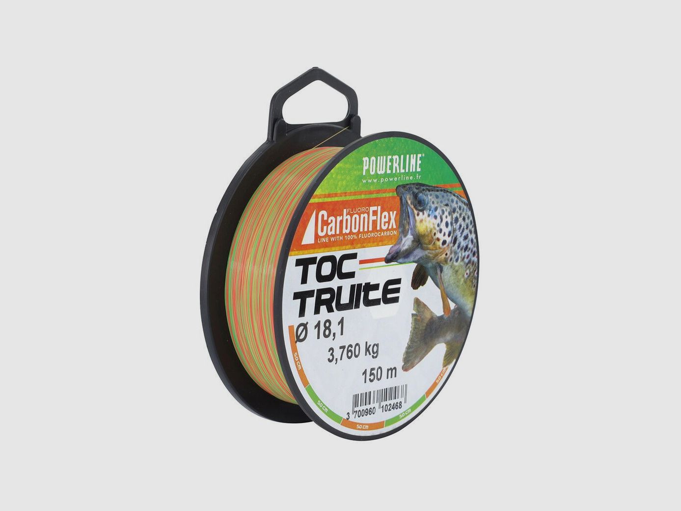 NYLON CARBONFLEX TOC TRUITE ORANGE/VERT 150M