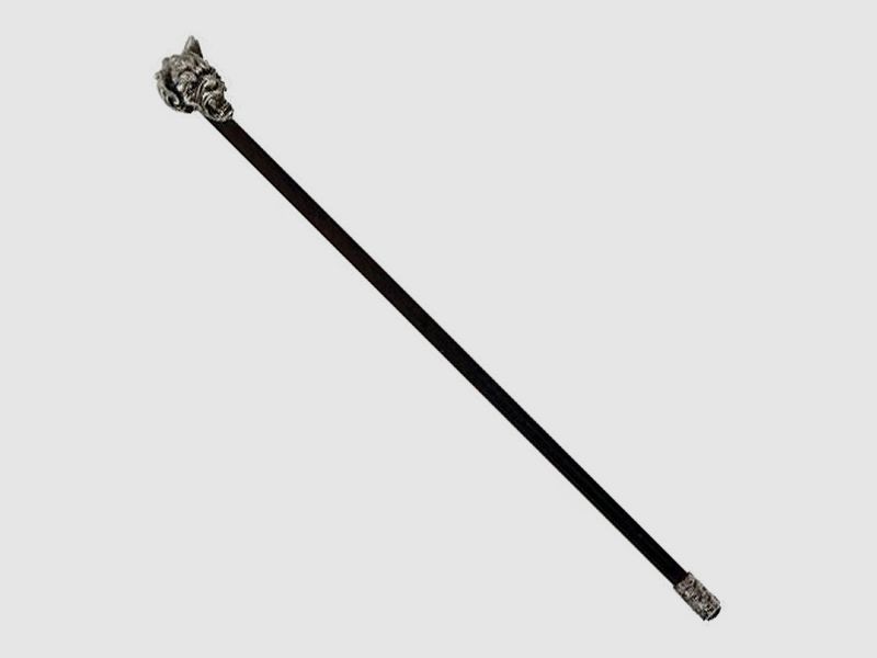 Walking stick demon head with handle decoration
