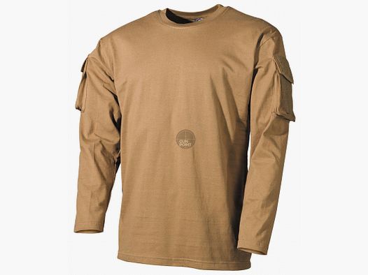 US Shirt, langarm, coyote,mit rmeltaschen