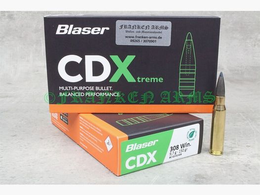 Blaser CDX .308 Win. 150gr. 9,7g 20 Stück Staffelpreise