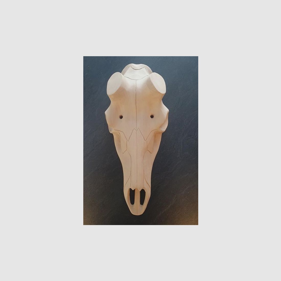 Crâne en Bois Cerf Rouge Tête Complète