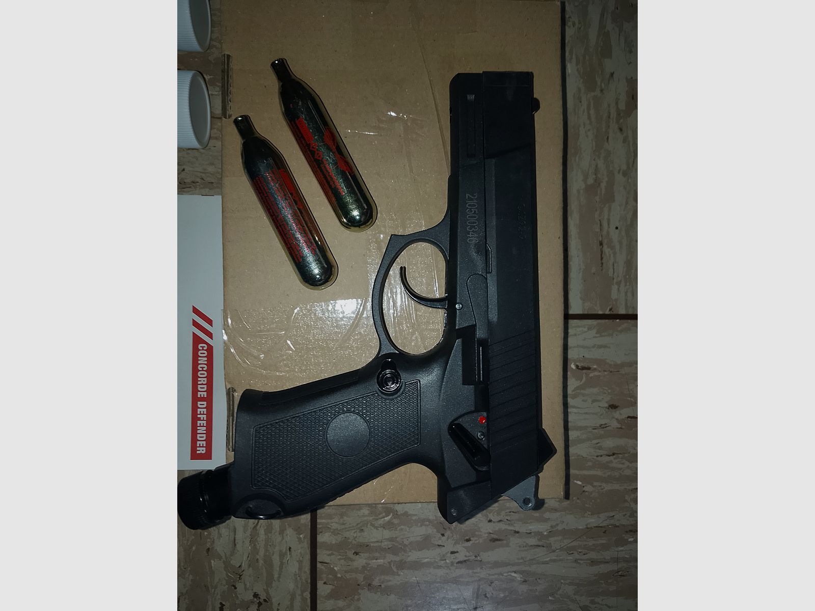 Neuer Concord Defender cal .50 Markierer RAM mit  2 Dosen Rubberballs CO2 Kapseln Set Bedienungsanleitung 