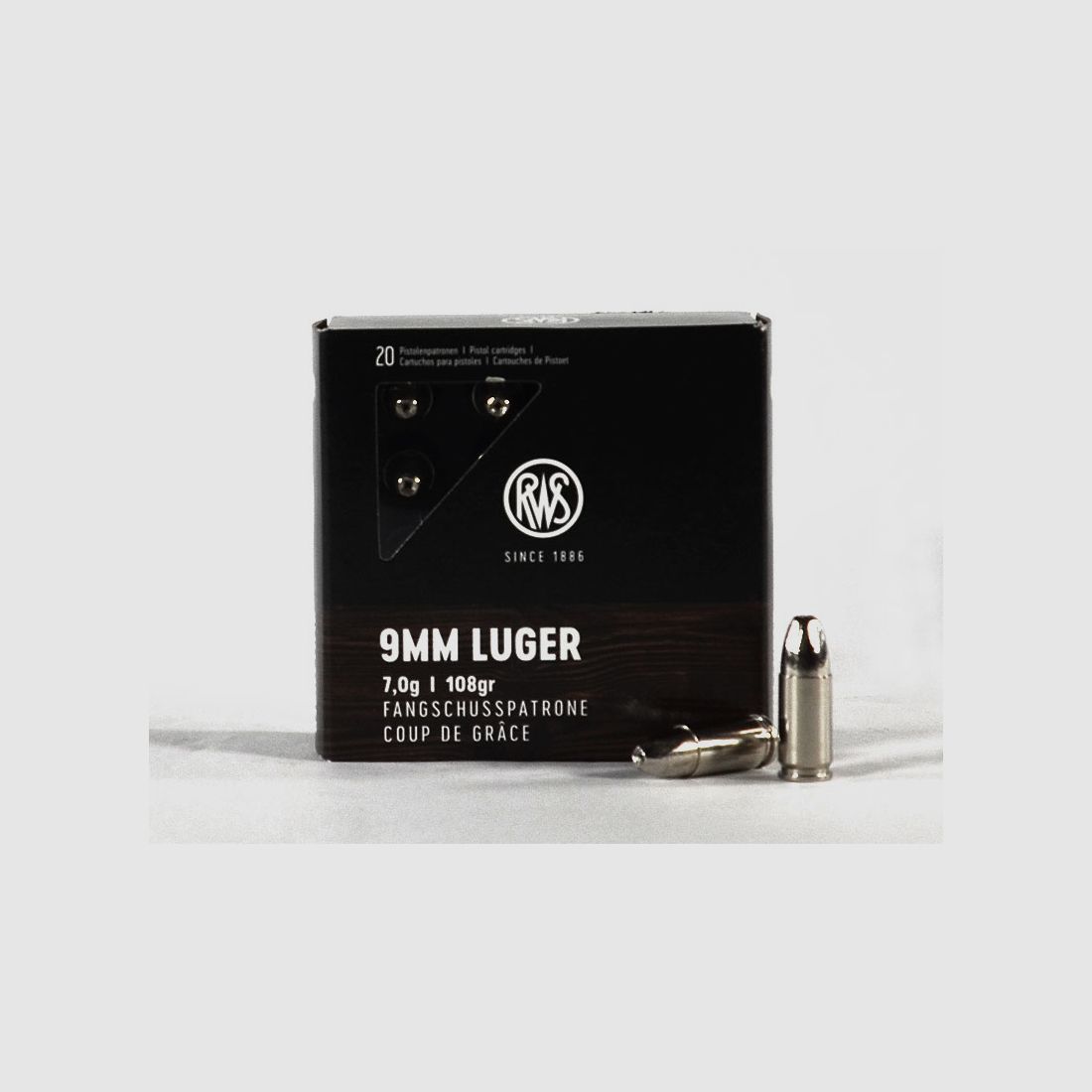 RWS Fangschuss "Coup De Grâce" 9 mm Luger 108 grs 1 Packung (20 Schuss á 1,745 €*)