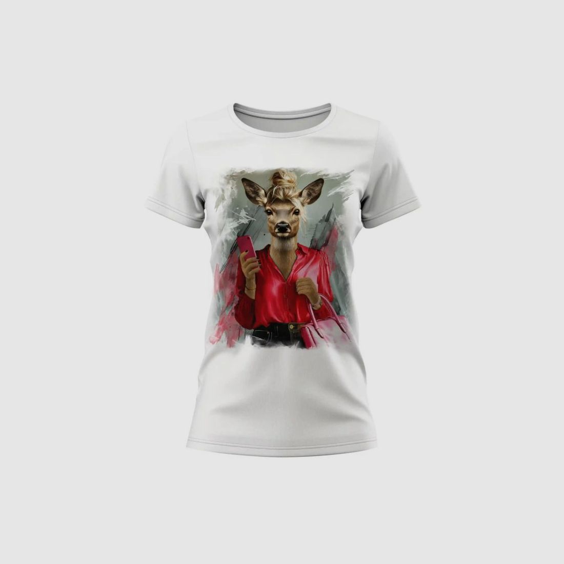 Almtracht D-T-Shirt Candice Deer Motif with Bun, image 2 of 4