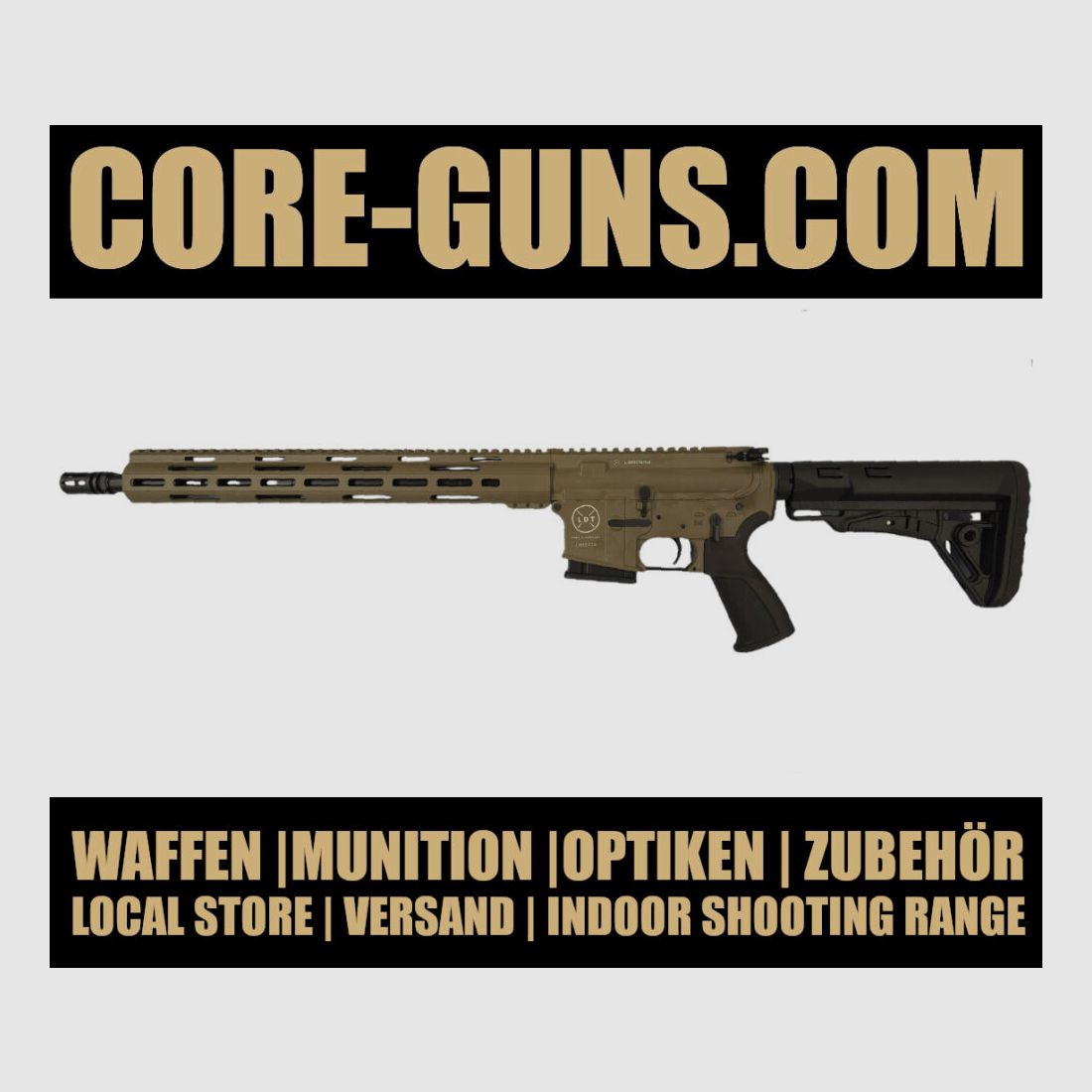 Lux Def Tec LDT L5 AR15 Selbstladebüchse 16,75" Lauflänge 223Rem in FDE Sondermodell mit langen Handguard, Made in Germany UVP: 1769€