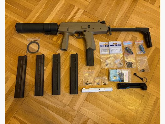 KWA B&T MP9 A1 GBB – 5 Magazine, QD Schalldämpfer, CQB-Bolt & viele Ersatzteile – VB
