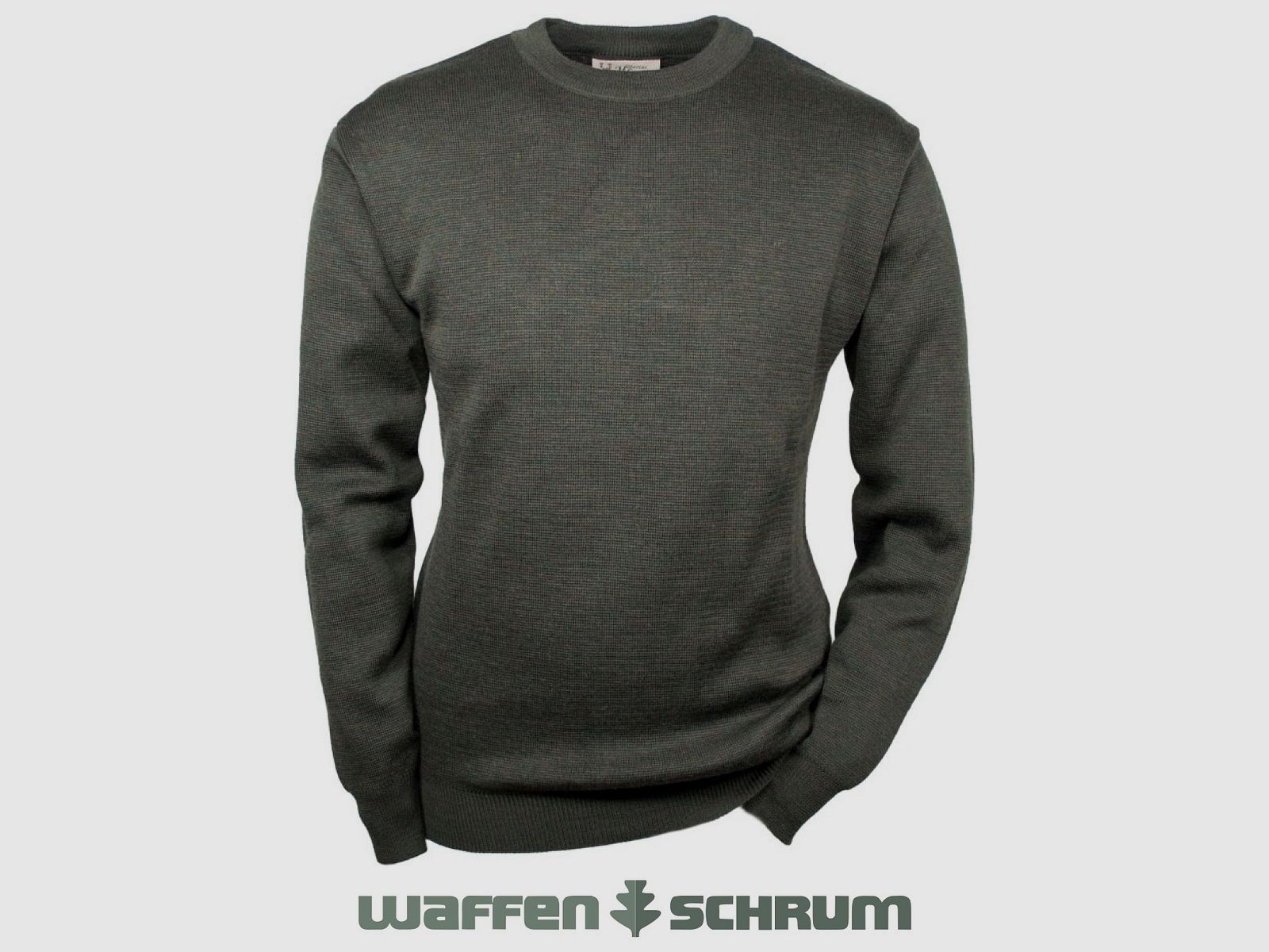 Hubertus Pullover Rundhals Oliv