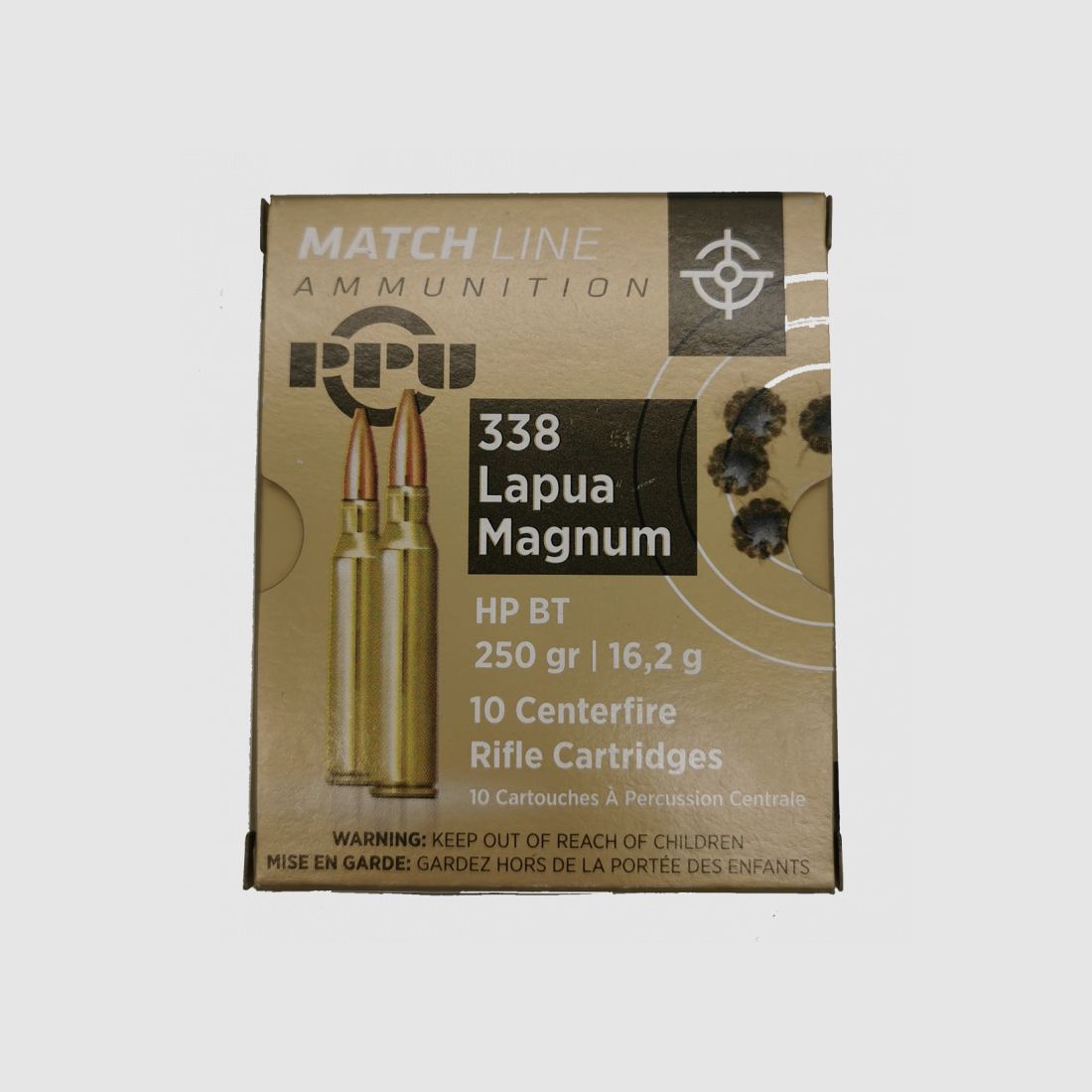 PPU 338 LAPUA MAG MATCH 250 GRS / 16,2 G HPBT 10 STK