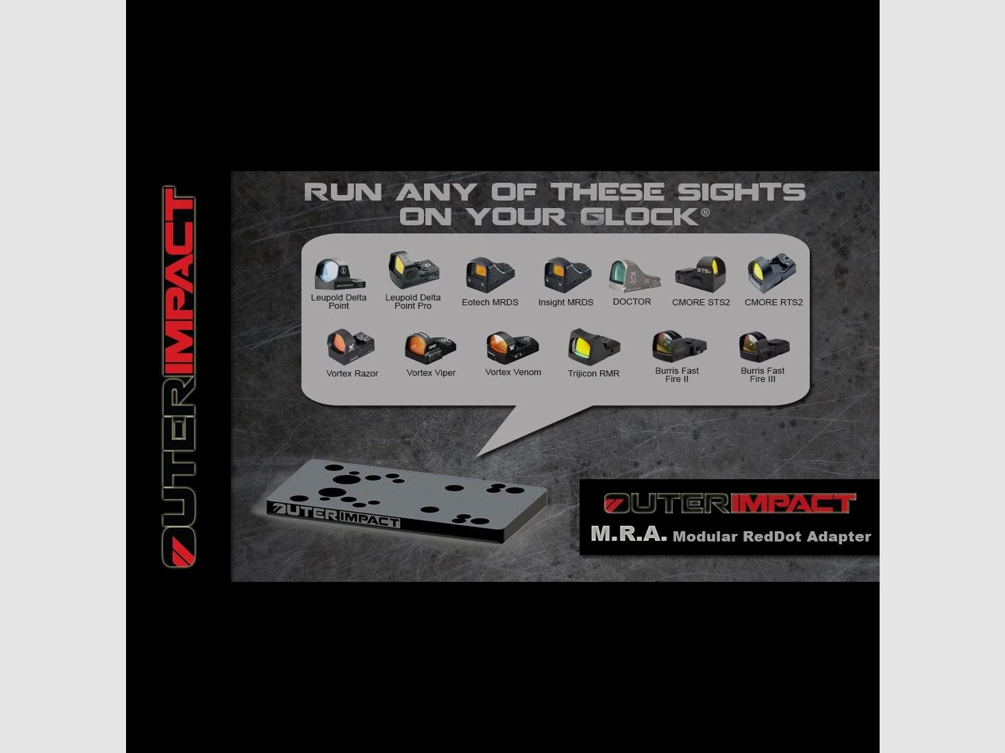 Adaptateur Red Dot Outerimpact pour Glock, image 3 sur 3