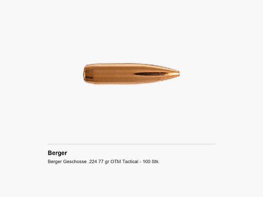 Berger Proiettili .224 77 gr OTM Tactical – 100 pz.