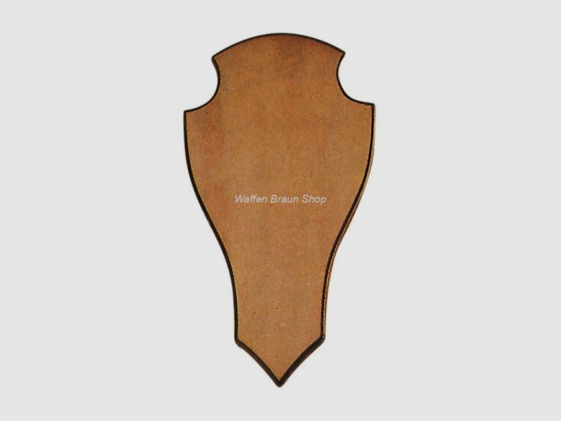 Antler board for red and fallow deer, 40x22 cm, pointed shape, without recess, dark