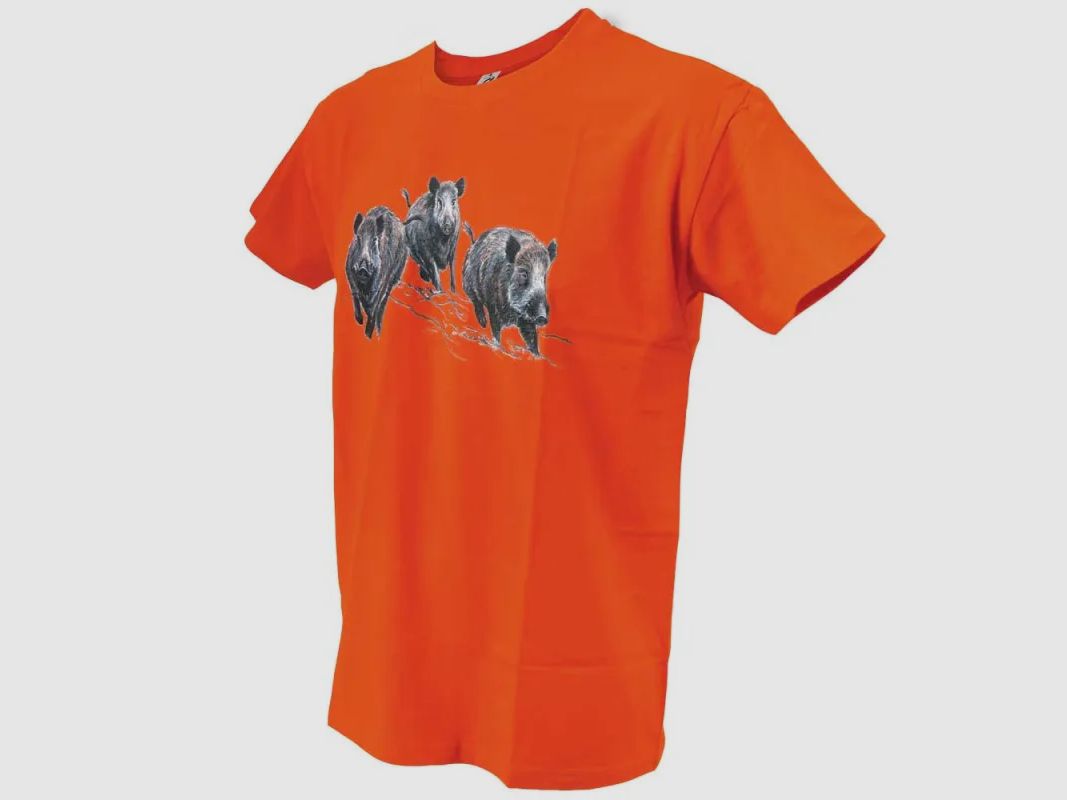 T-Shirt orange Wildschweine Bartavel®, Bild 7 von 15