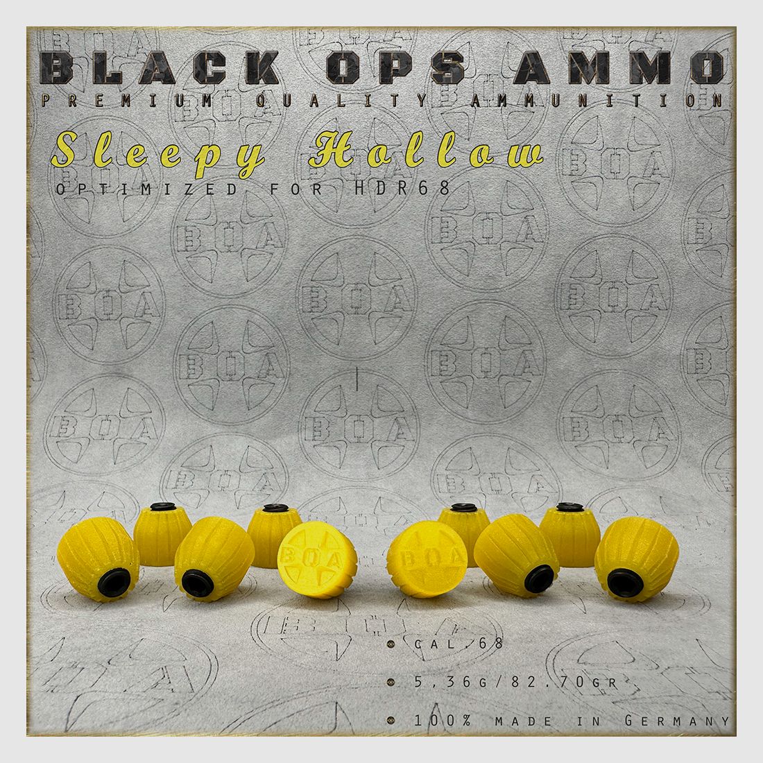 10x + 2 Sleepy Hollow BLACK OPS AMMO HDR 68 TR cal.68 Munition T4E Umarex HDR68 TR68