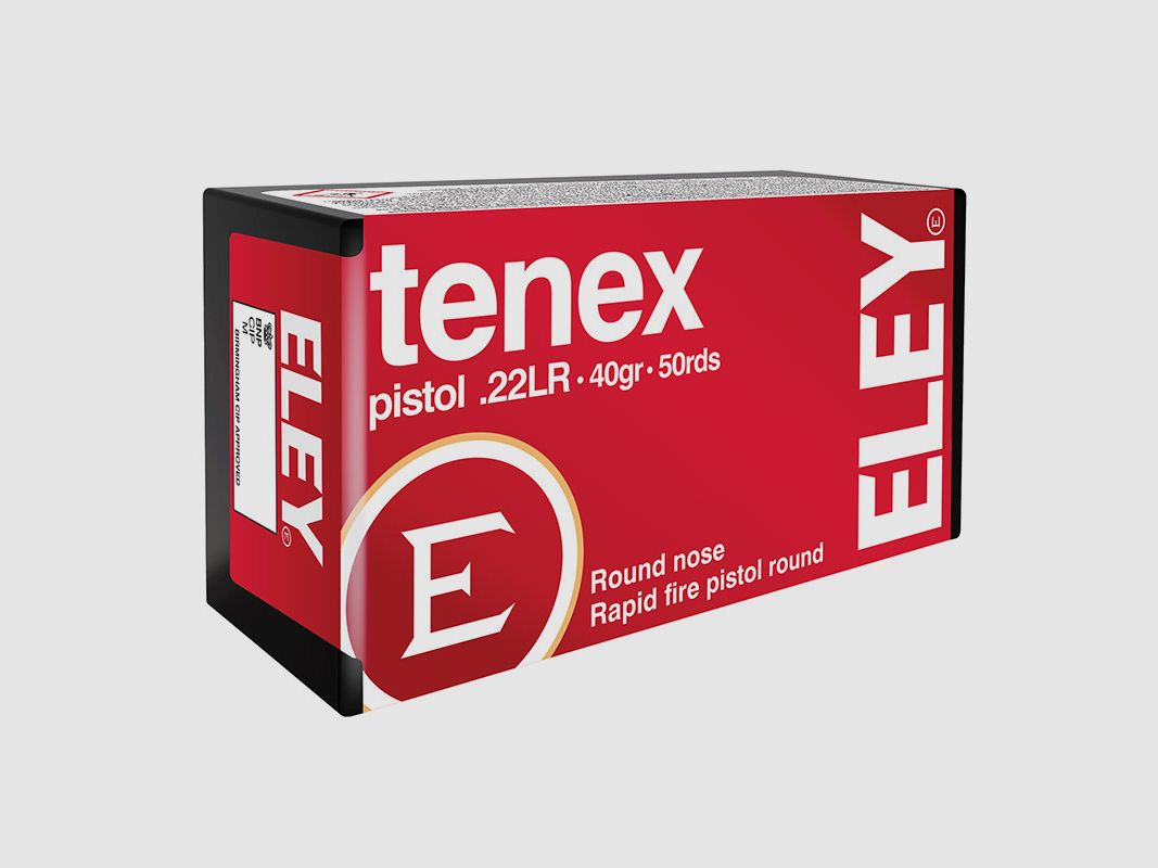 Eley Tenex Pistol .22 LR 40GR LRN 50 Patronen