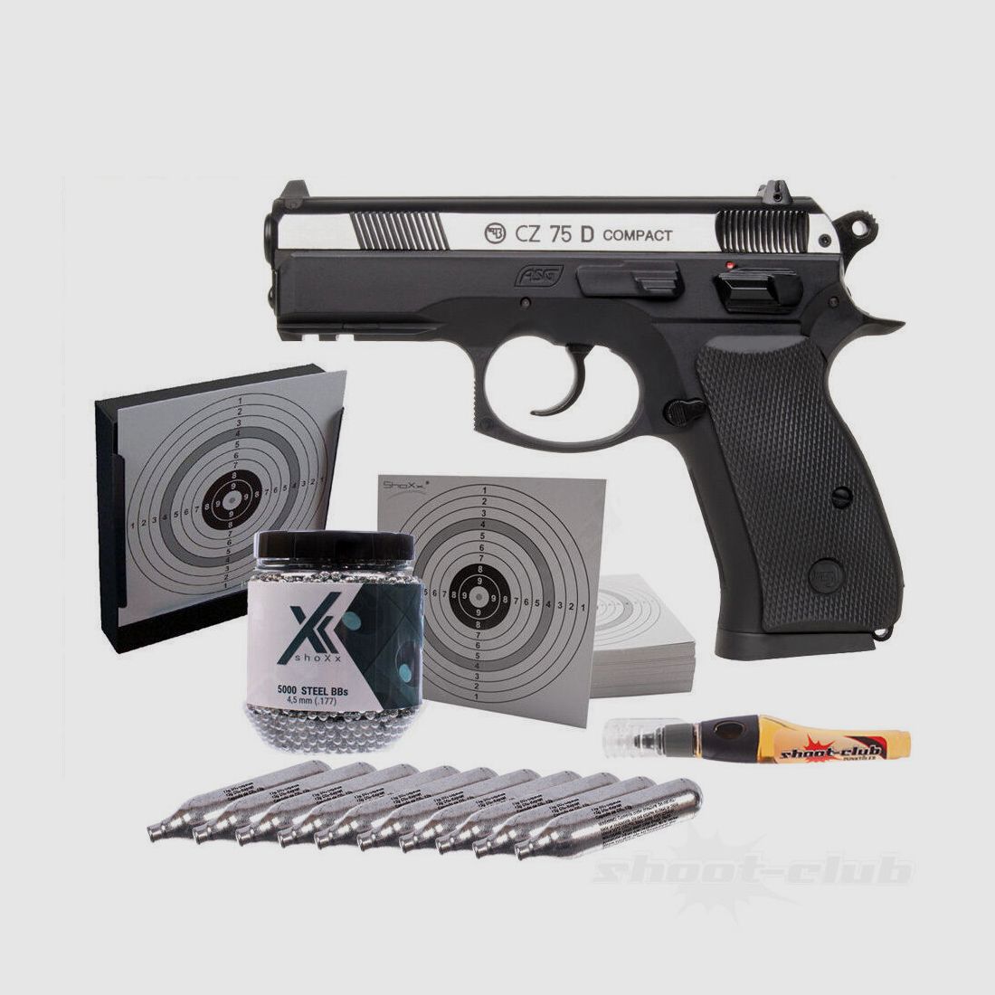 CZ CZ 75D Compact Dual Tone CO2 4,5mm BB Set di trappole, immagine 1 di 2