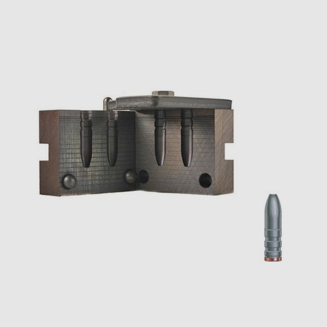 RCBS Doppelgiesskokille .258 / 6,56 mm 120 gr / 7,8 g 257-120-SP Halb-Spitzgeschosse Gas Check .258