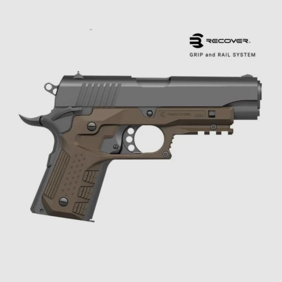 Recover Tactical Grip & Rail für 1911 Compact / tan, Bild 1 von 2