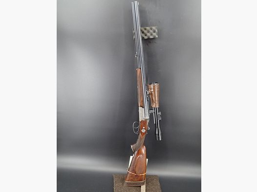 Fortuna Suhl Mod 32 calibre 7x57R 16/70 de primera mano M32 año de fabricación 28.01.1966 grabado de hoja de roble