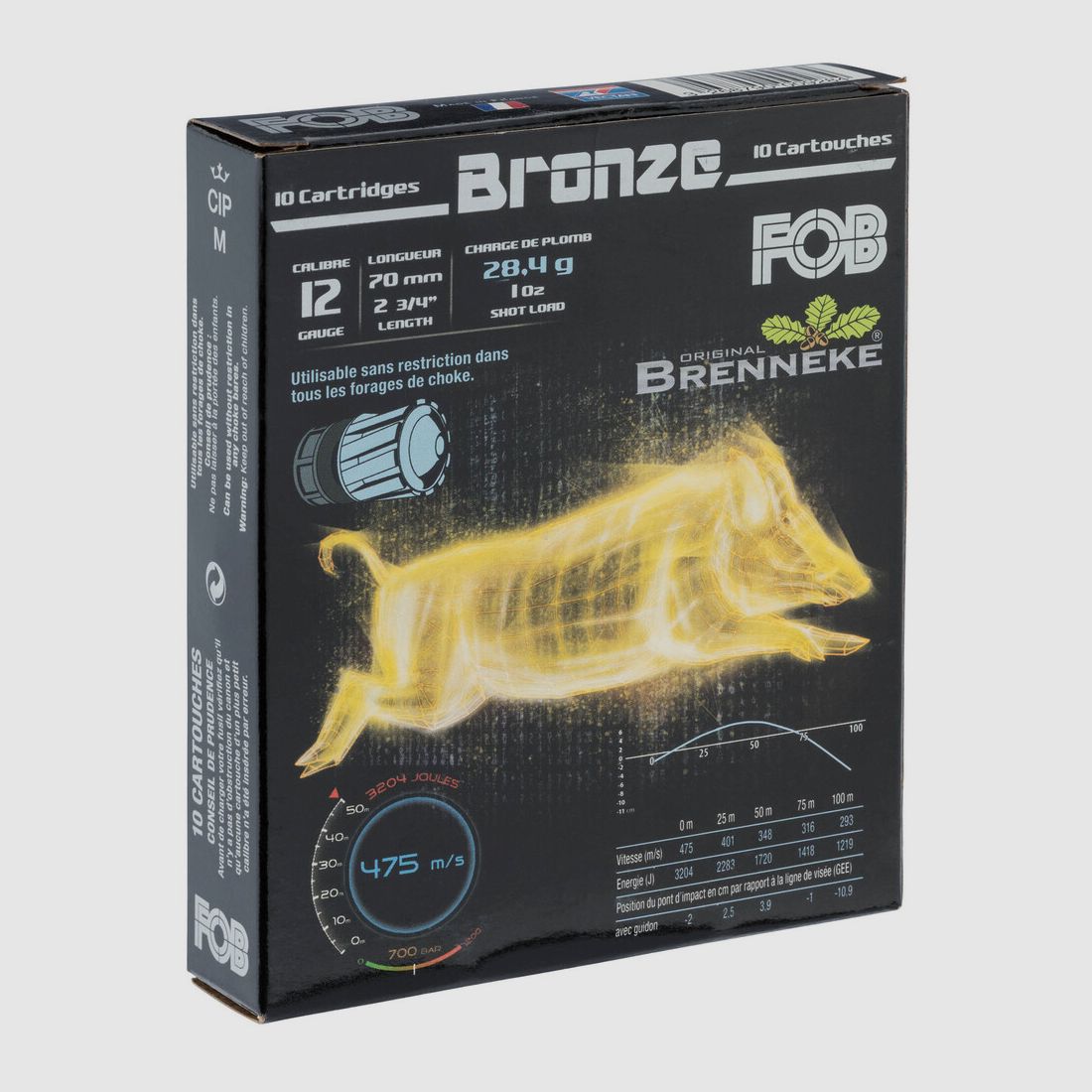 Cartuccia FOB BRENNEKE BRONZE - Cal. 12/70, immagine 1 di 2
