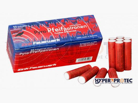 Set of 10 whistling rockets for alarm gun