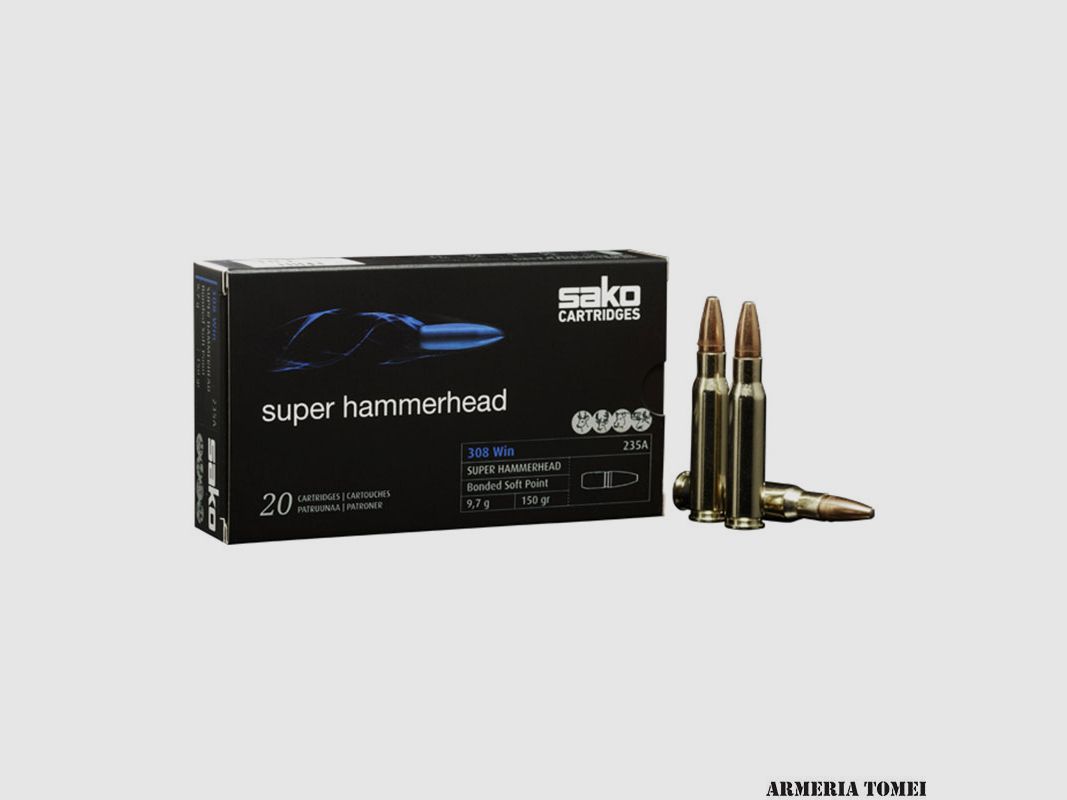 SAKO – 308 Win. SUPER HAMMERHEAD 9,7g / 150gr. Bonded Soft Point (20pz) -235A