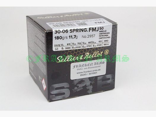 Sellier&Bellot .30-06 Spr. FMJ 180gr. 11.7g 50 pieces tiered price