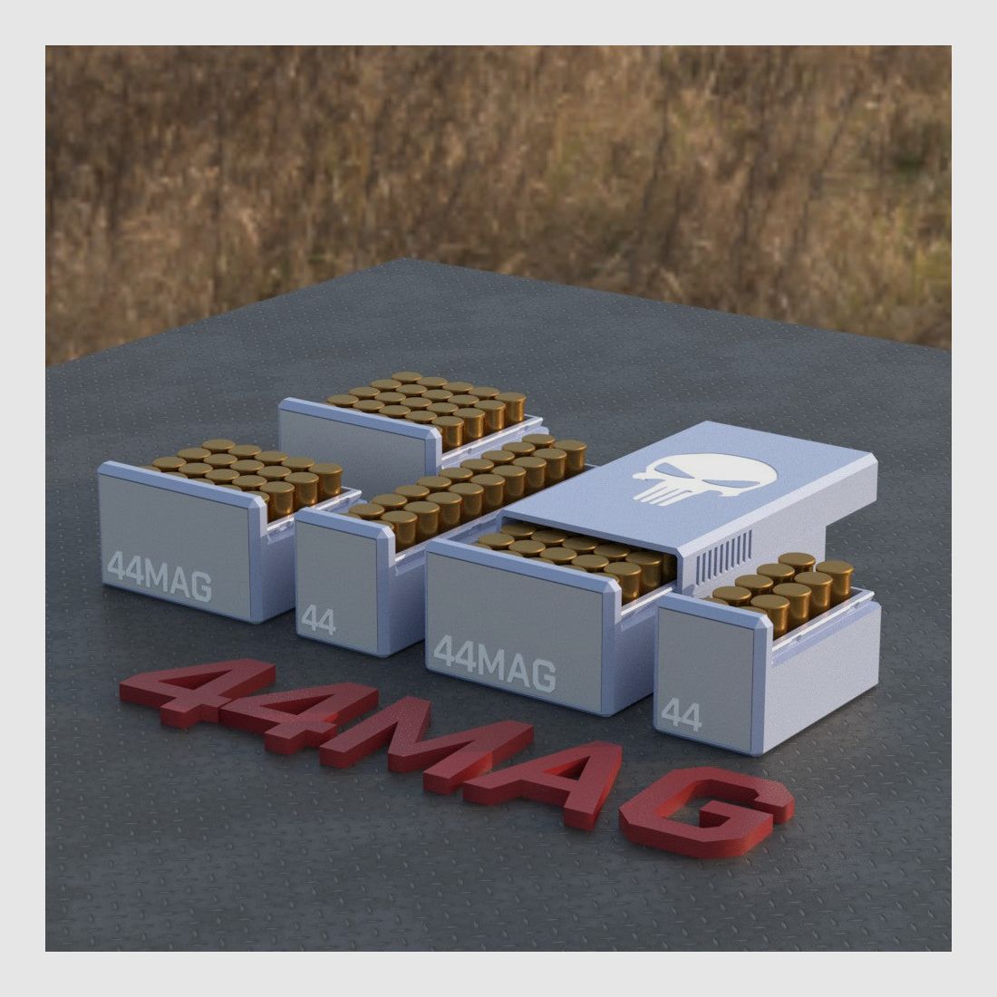 Filamelt Munitionsbox / Ammo .44 Mag – Patronenbox für 50 Schuss, Made in Germany