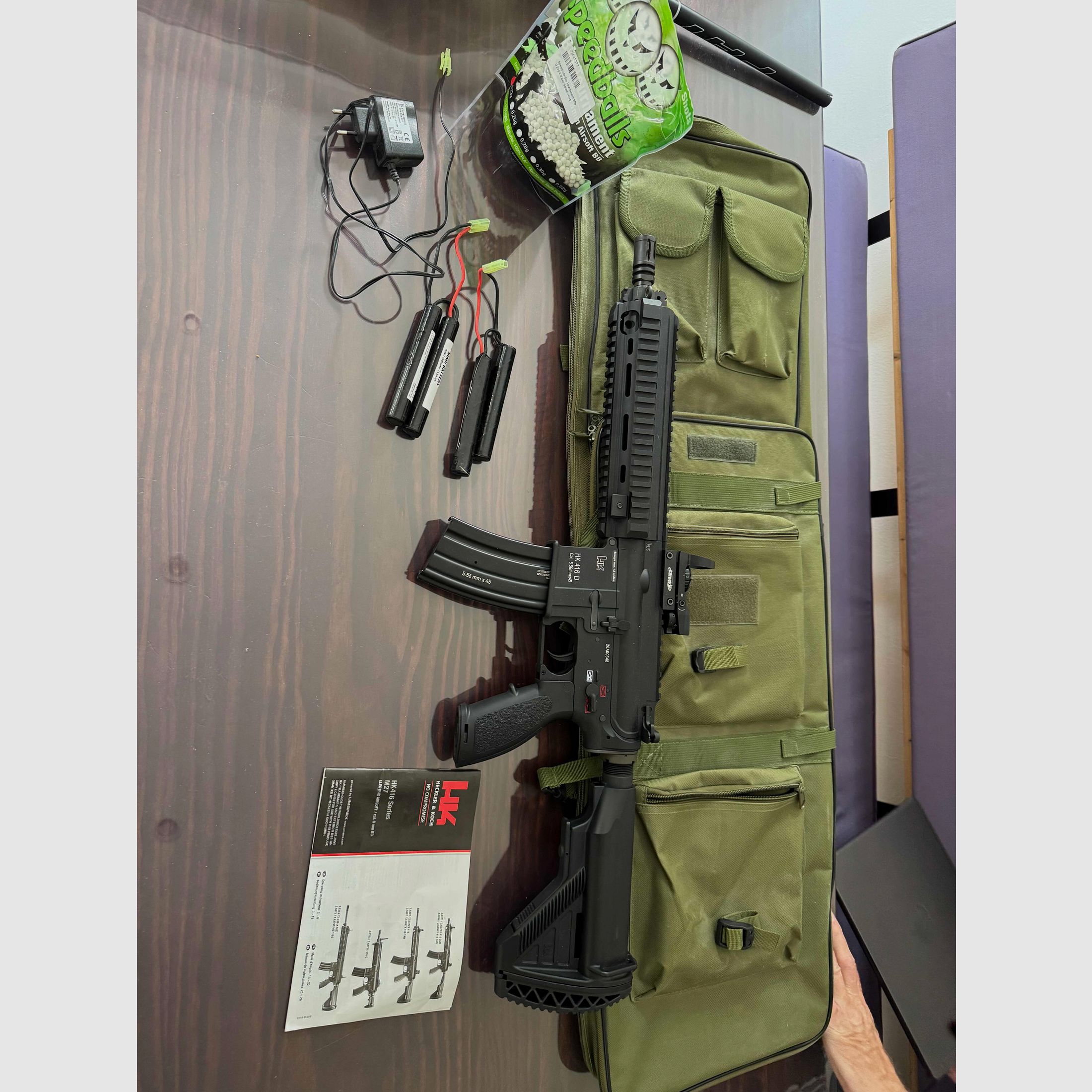 HK 416 Airsoft in einem sehr guten Zustand mit viel Zubehör