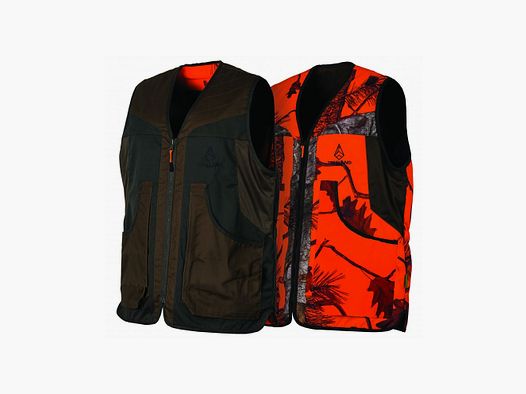 Gilet Enfant Réversible Camouflage Orange Fire et Vert Treeland