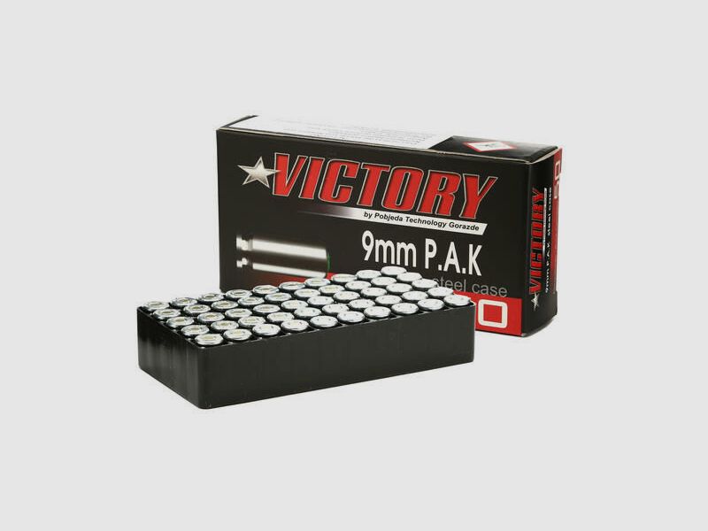 Pobjeda Technology Victory Platzpatronen Kal. 9 mm P.A.K. Platzpatronen - 50 Stück